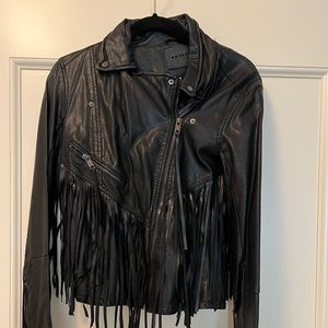 Fringe faux leather jacket!